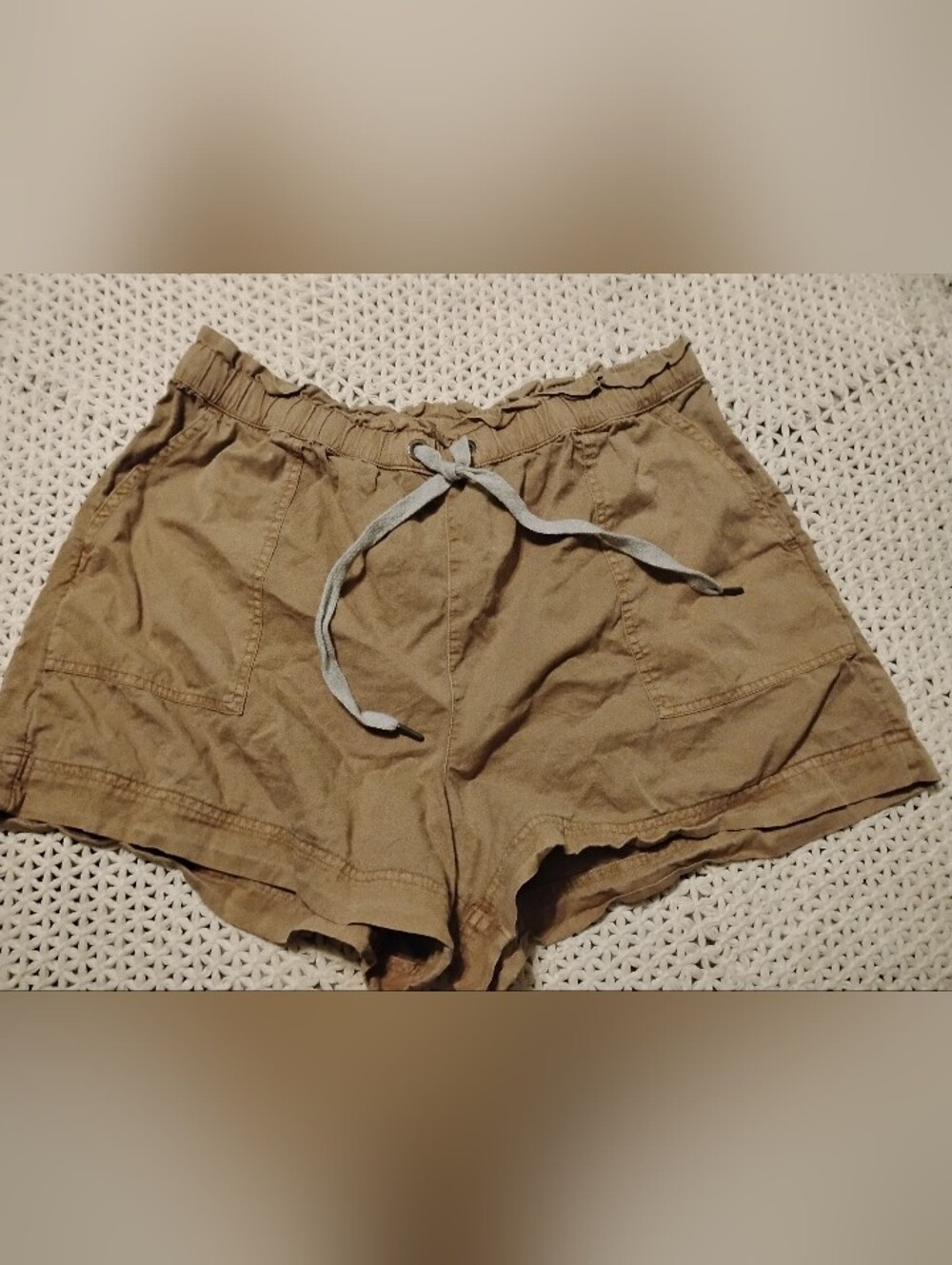 aerie Khaki Drawstring Athletic Shorts